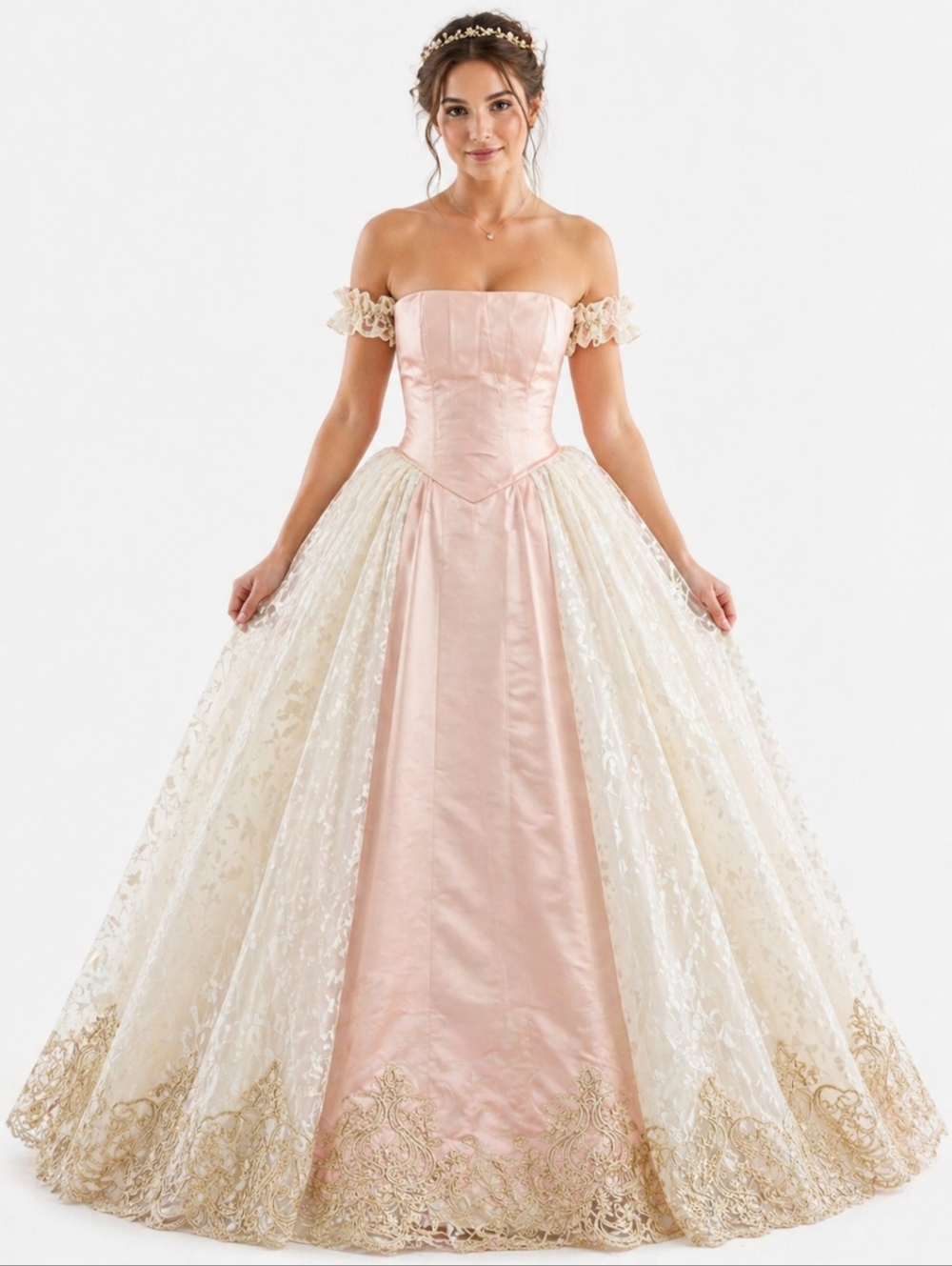 Romantic Hand made custom Ball Gown Lace Vintage Inspired Dress